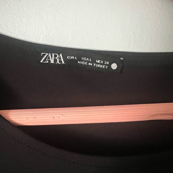 Zara Black Asymmetrical Ruched Bodycon Dress - Picture 4 of 5